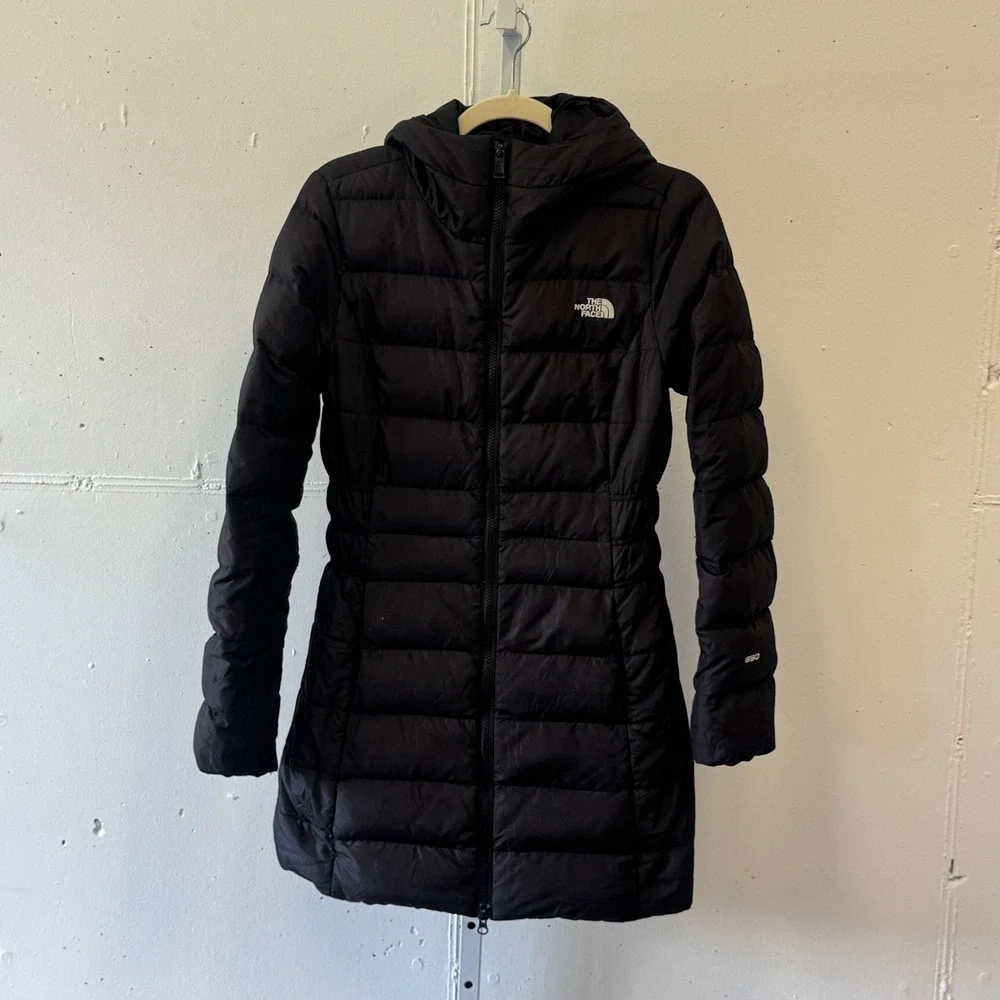 The North Face Gotham Down Parka Jacket Black 550 Fill Hooded Womens XS NF0A35BV